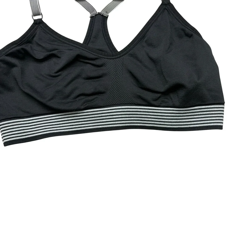 Victoria Secret VSX Womens Sports Bra Medium Black Pullover Racerback Adjustable